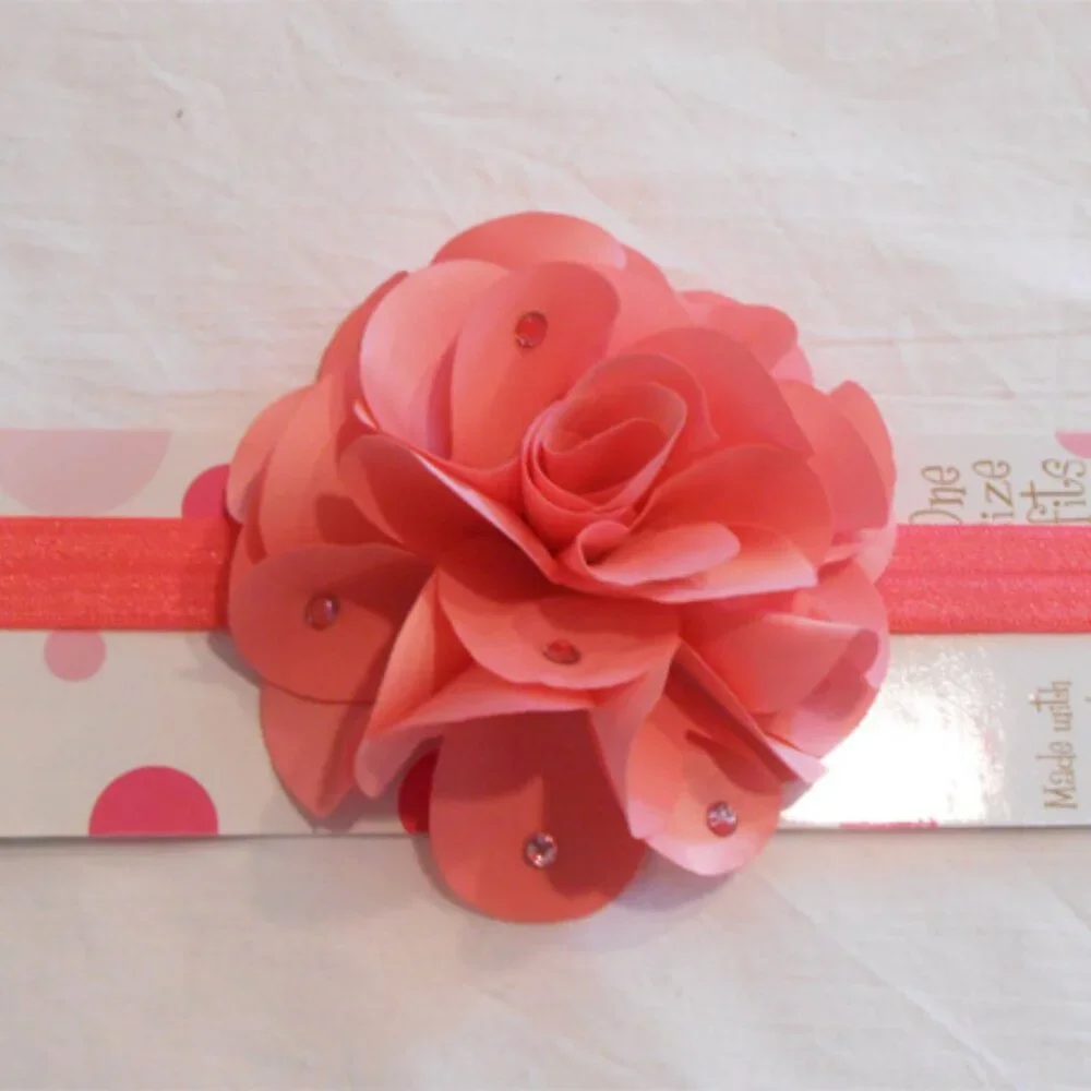 BARI‎ LYNN LITTLE GIRLS CORAL PINK HEADBAND W/SPARKLY CRYSTALS NEW